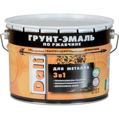Грунт-эмаль по ржавчине DALI 3в1 серая (RAL 7004) 10л (1) Рогнеда в Рыбинске