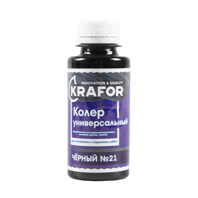 Колер универсальный №21 черный 100мл (6/108) "Krafor" в Рыбинске