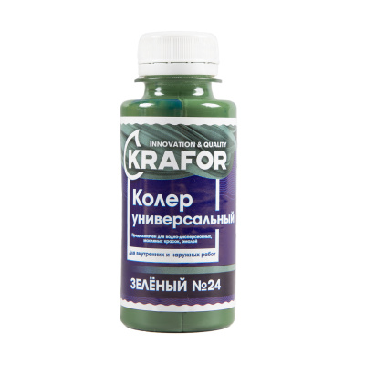 Колер универсальный №24 зеленый 100мл (6/108) "Krafor" в Рыбинске