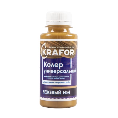 Колер универсальный №4 бежевый 100мл (6/108) "Krafor" в Рыбинске