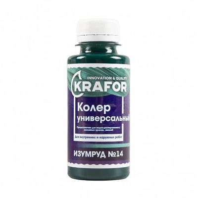 Колер универсальный №14 изумруд 100мл (6/108) "Krafor" в Рыбинске