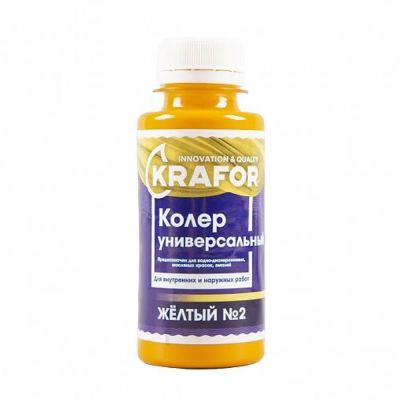 Колер универсальный №2 желтый 100мл (6/108) "Krafor" в Рыбинске