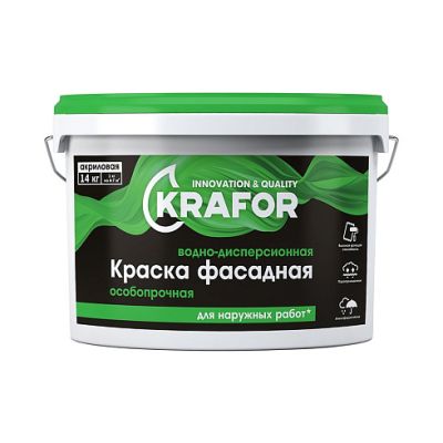 Краска В/Д фасадная 14кг (1) Krafor (салат) в Рыбинске